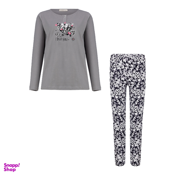 ست بلوز و شلوار راحتی زنانه کد 1046 رنگ طوسی