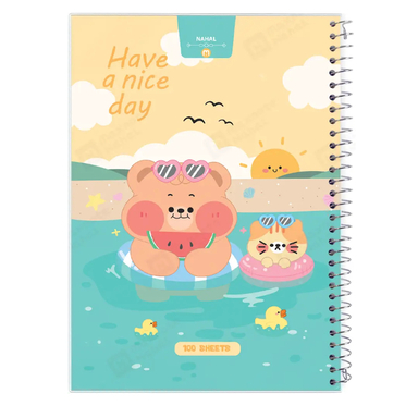 دفتر 100 برگ سیمی مدل جلد طلقی کارتونی نهال کد 10_3113