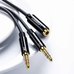 کابل تبدیل 1 به 2 صدا Jack 3.5mm یوگرین مدل AV140 AUX کد 20898 طول 20 سانتی متر