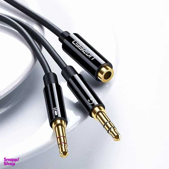 کابل تبدیل 1 به 2 صدا Jack 3.5mm یوگرین مدل AV140 AUX کد 20898 طول 20 سانتی متر