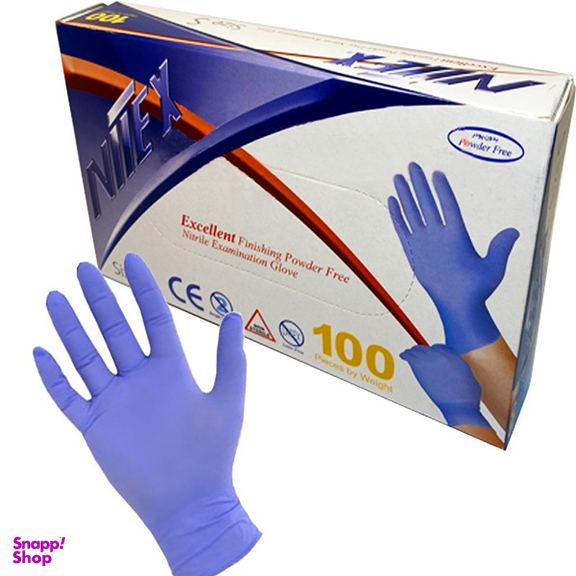 دستکش یک بار مصرف نیتریل مدل Nitex سایز L بسته 100 عددی