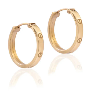 گوشواره طلا 18 عیار زنانه داریم مدل کارتیه کوچک