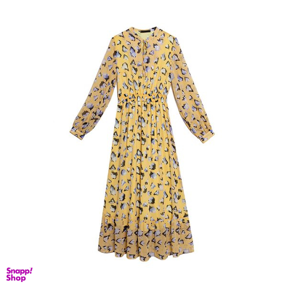 پیراهن زنانه برنس مدل تیام رنگ زرد