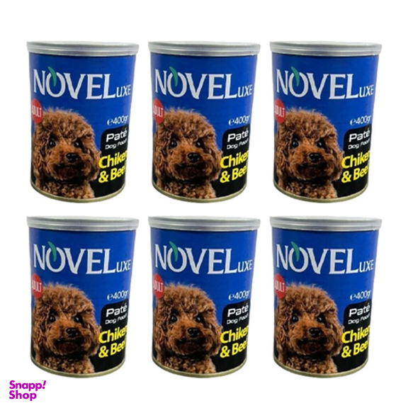 کنسرو سگ نوول لوکس مدل پته مرغ و گوشت وزن 400 گرم