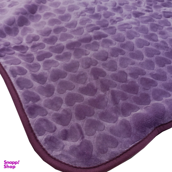 پتو دو نفره نرمینه بافت مدل نگین طرح قلبی سایز 215x235 سانتی متر