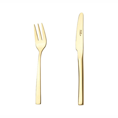 سرویس کارد و چنگال میوه خوری 12 پارچه ناب استیل مدل فلورانس PVD