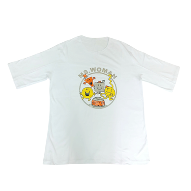 تیشرت زنانه طرح MS.WOMAN کد 890 رنگ سفید