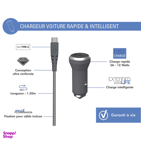 شارژر فندکی فورس مدل FPCACAC1.2MG به همراه کابل USB-C