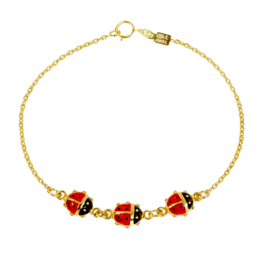 دستبند طلا 18 عیار دخترانه دیانا مدل کفشدوزک کد 31