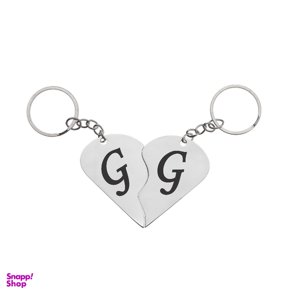 جاکلیدی گیلواره زراوشان مدل قلب دو تکه حرف G G