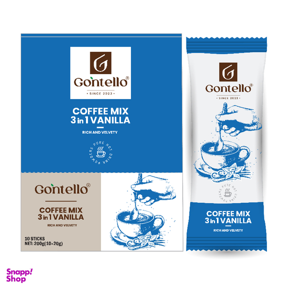 کافی میکس 3×1 وانیلی گونتلو وزن 200 گرم بسته 10 عددی