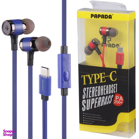 هندزفری باسیم پاپادا مدل Type-C PA200 طول 1.2 متر