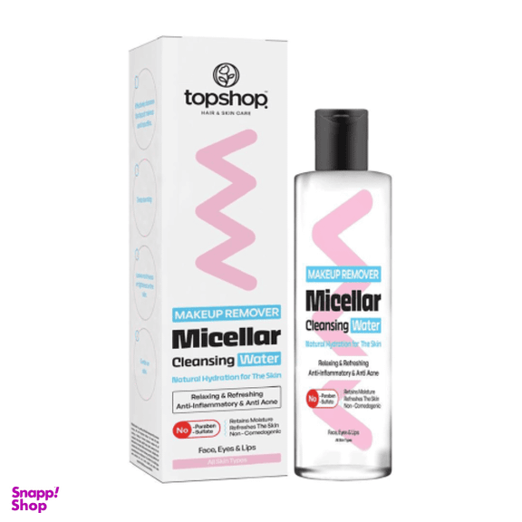 پاک کننده آرایش صورت تاپ شاپ مدل Micellar Cleansing Water مناسب انواع پوست حجم 200 میلی لیتر