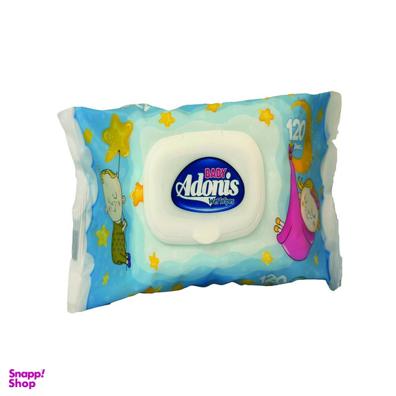 دستمال مرطوب کودک آدونیس مدل new بسته 120 عددی