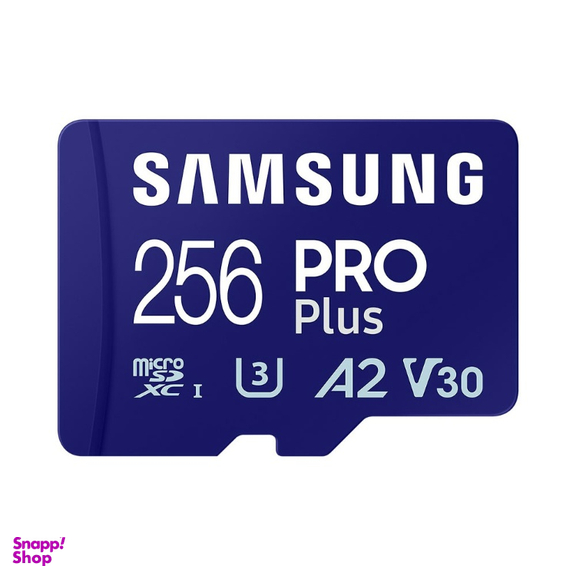 کارت حافظه MicroSDXC سامسونگ مدل Samsung PRO PLUS UHS-I U3 A2 V30 ظرفیت 256 گیگابایت به همراه آداپتور