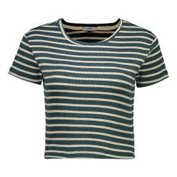 کراپ‌ تی‌شرت آستین کوتاه زنانه ایزی دو مدل رینگر رنگ سبز