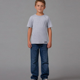 تیشرت آستین کوتاه پسرانه 27 مدل Basic Mr01 رنگ ملانژ