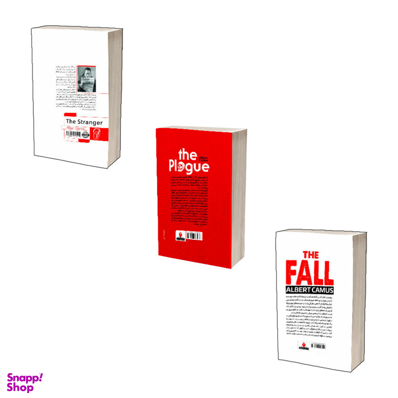 کتاب بیگانه، طاعون و سقوط اثر آلبر کامو انتشارات آذربیان مجموعه 3 جلدی
