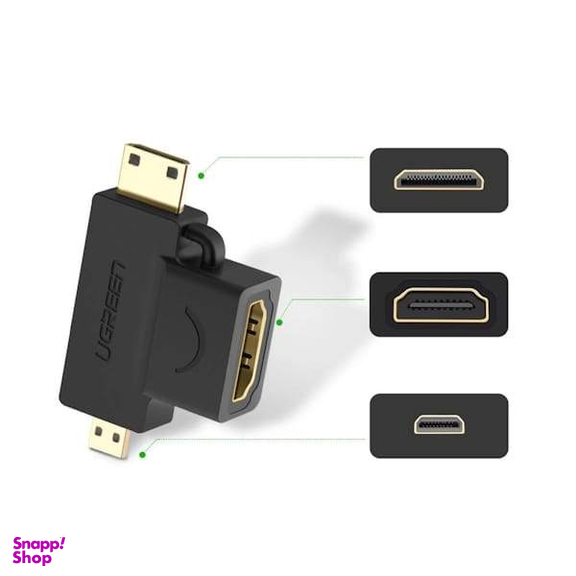 مبدل Micro HDMI Male و Mini HDMI Male به HDMI Female یوگرین مدل HD129 کد 20144