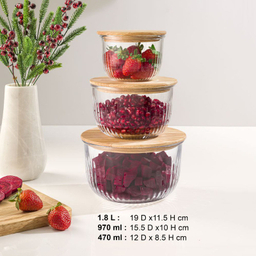 ظرف نگهدارنده لیمون مدل گرد کد RM444 مجموعه 3 عددی