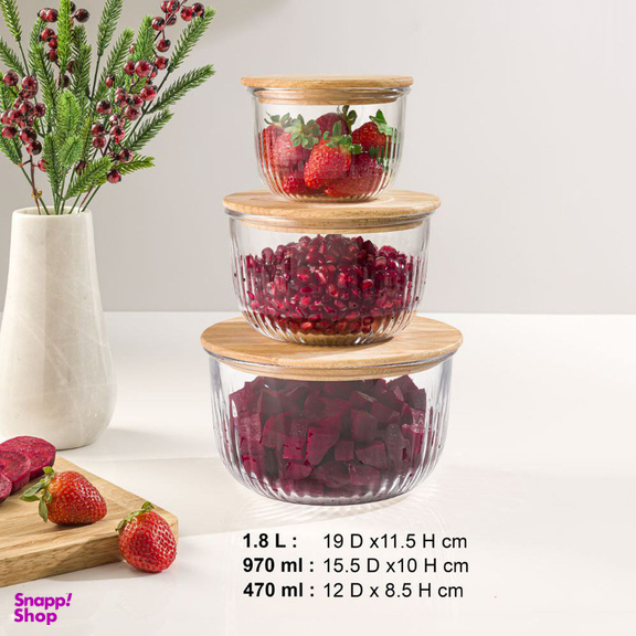 ظرف نگهدارنده لیمون مدل گرد کد RM444 مجموعه 3 عددی