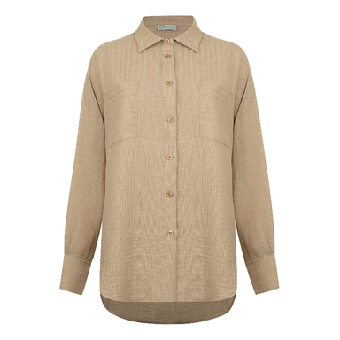 شومیز زنانه دوکوما مدل فلورانس رنگ نسکافه ای روشن