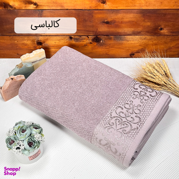 حوله حمام دنیز طرح پیچک سایز 100×155 سانتی متر
