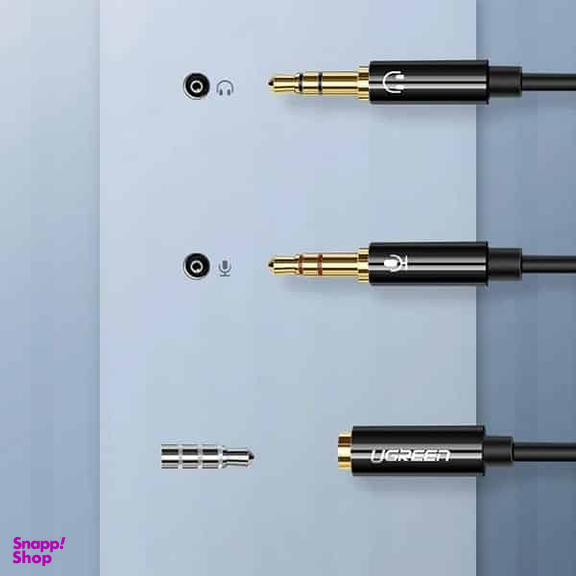 کابل تبدیل 1 به 2 صدا Jack 3.5mm یوگرین مدل AV140 AUX کد 20898 طول 20 سانتی متر