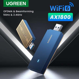 کارت شبکه بی سیم WiFi6-AX1800 دو باند USB 3.0 یوگرین مدل 90340-CM499
