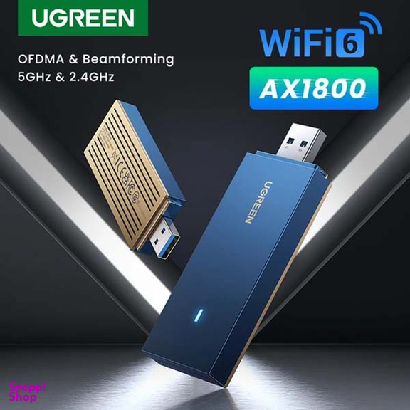 کارت شبکه بی سیم WiFi6-AX1800 دو باند USB 3.0 یوگرین مدل 90340-CM499