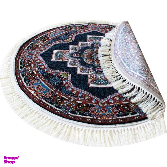 فرش ماشینی گرد مدل ناردون 101 رنگ سرمه ای