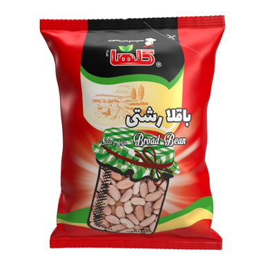 باقلا رشتی گلها وزن 400 گرم بسته بندی سلفون