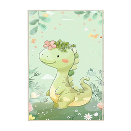 فرش ماشینی چاپی اتاق کودک اورکوم طرح دایناسور کد kids.9002