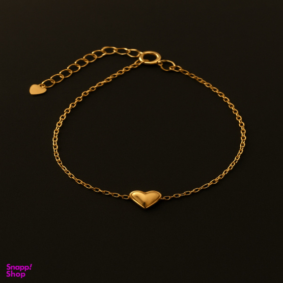 دستبند طلا 18 عیار زنانه مدل قلب کد S05