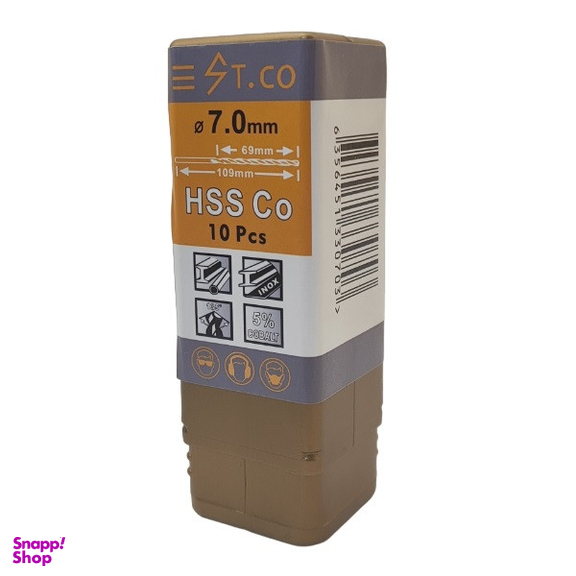 مته کبالت اس تیکو مدل Hssco سایز 7 میلی متر بسته 10 عددی
