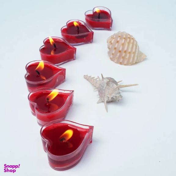 شمع وارمر طرح قلب مدل VM01 کد 001 بسته 12 عددی