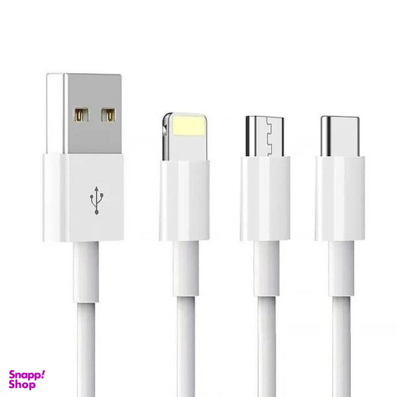 کابل دیتا USB به Lightning/Type-C/MicroUSB دنمن مدل D22E طول 1 متر