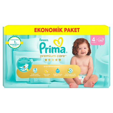 پوشک بچه پریما مدل New Premium Care سایز 4 بسته 46 عددی
