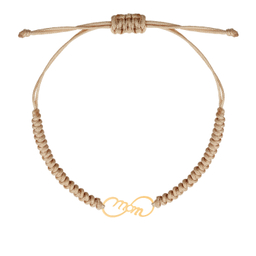 دستبند طلا 18 عیار زنانه درگونه مدل مادر و بی نهایت