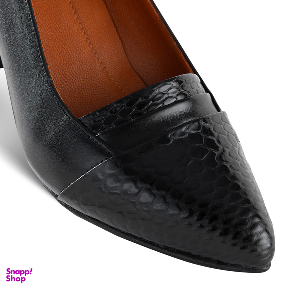 کفش پاشنه دار زنانه چرم یلسان مدل تارا کد MRV-613 رنگ مشکی