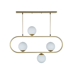 لوستر خطی مدل 4 شعله حباب سفید آرام کد 810