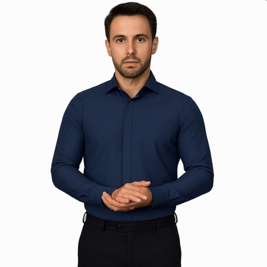 پیراهن مردانه آیکت کد 04 رنگ سرمه ای سیر