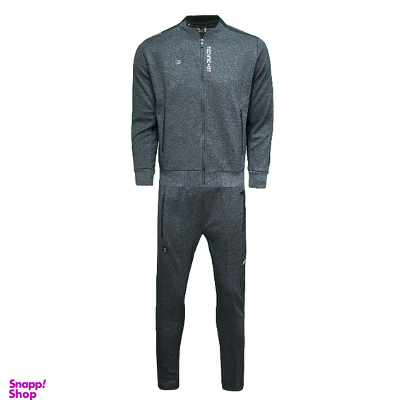 ست گرمکن و شلوار ورزشی مردانه تکنیک پلاس07 مدل GK-130-ZO رنگ ذغالی