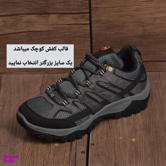 کفش کوهنوردی مردانه مدل مورینال رنگ طوسی تیره