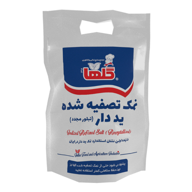 نمک تصفیه شده ید دار گلها وزن 5000 گرم