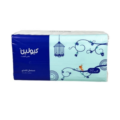دستمال کاغذی 100 برگ 2 لایه نایلونی کیولین مدل اقتصادی
