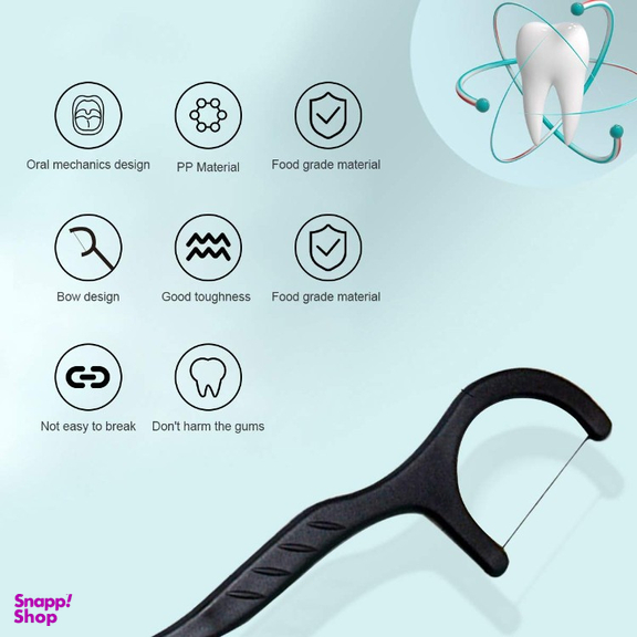 نخ دندان کانفیدنت مدل ذغالی کمانی مجموعه 2 بسته 50 عددی