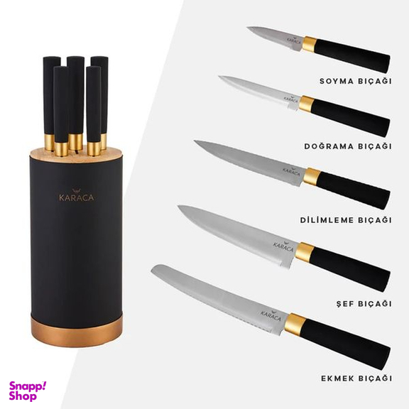ست چاقو آشپزخانه 6 پارچه کاراجا مدل Woodland