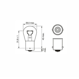 لامپ تک کنتاکت خودرو بوش کد P21W