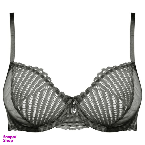 ست شورت و سوتین زنانه میسا مدل فنردار گیپوری کد 4735-6115 رنگ طوسی